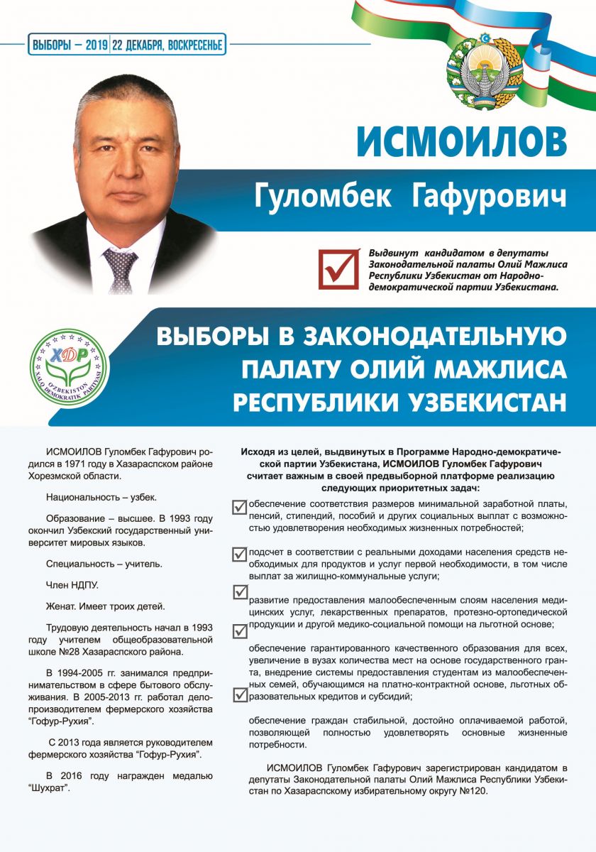 Исмаилов Гуломбек Гафурович
