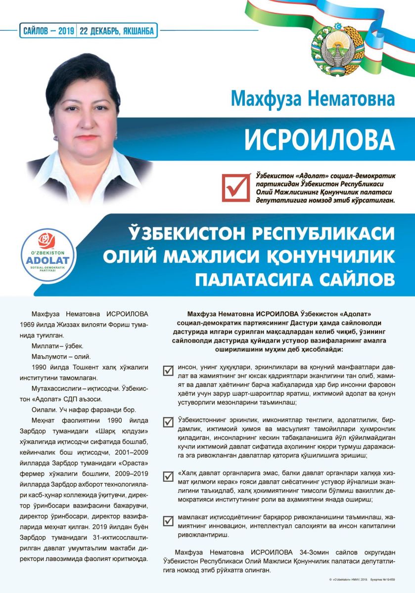 Исроилова Махфуза Нематовна