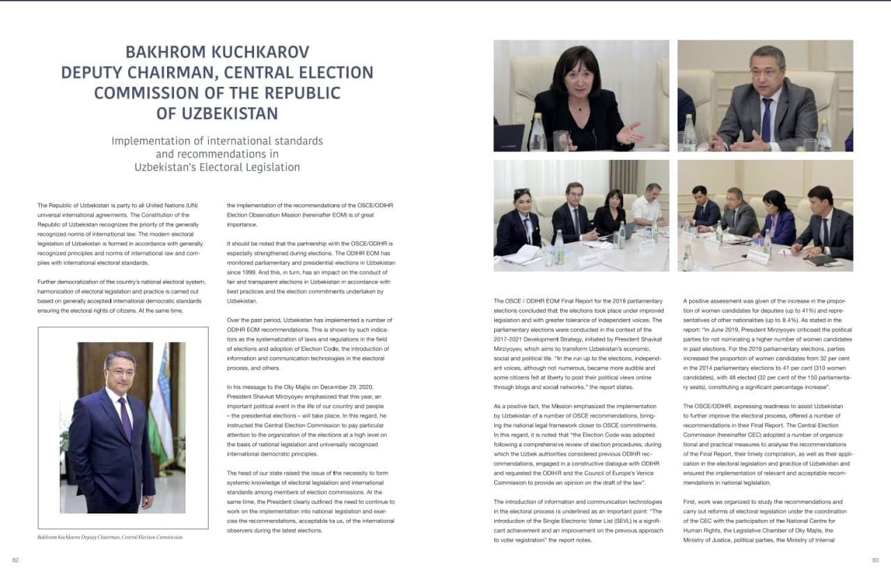 Implementation of international standarts and recommendations in Uzbekistan's Electoral Legislation