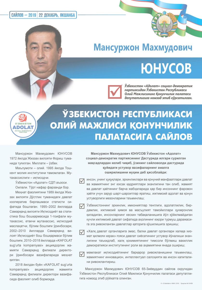 Юнусов Мансуржон Махмудович