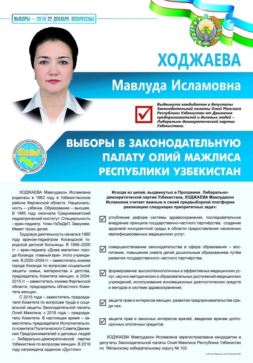 Ходжаева Мавлудахон Исламовна