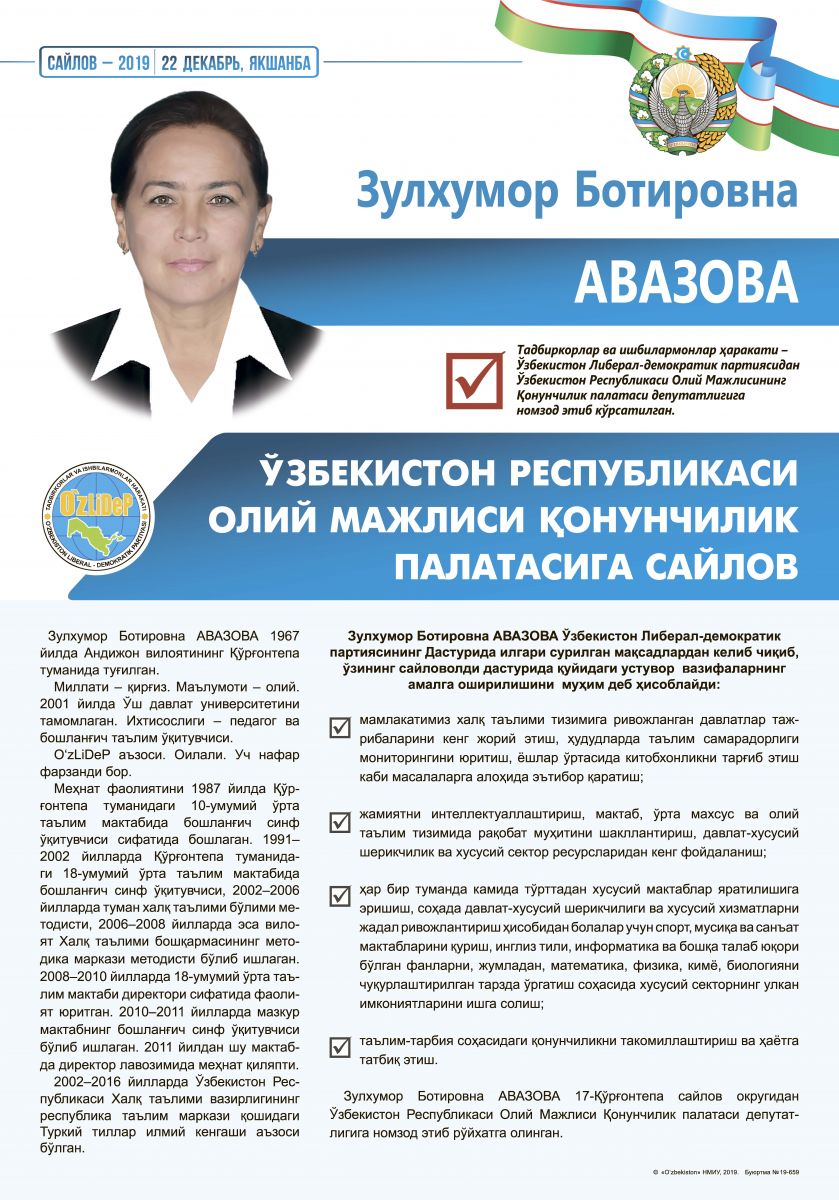 Авазова Зулхумор Ботировна
