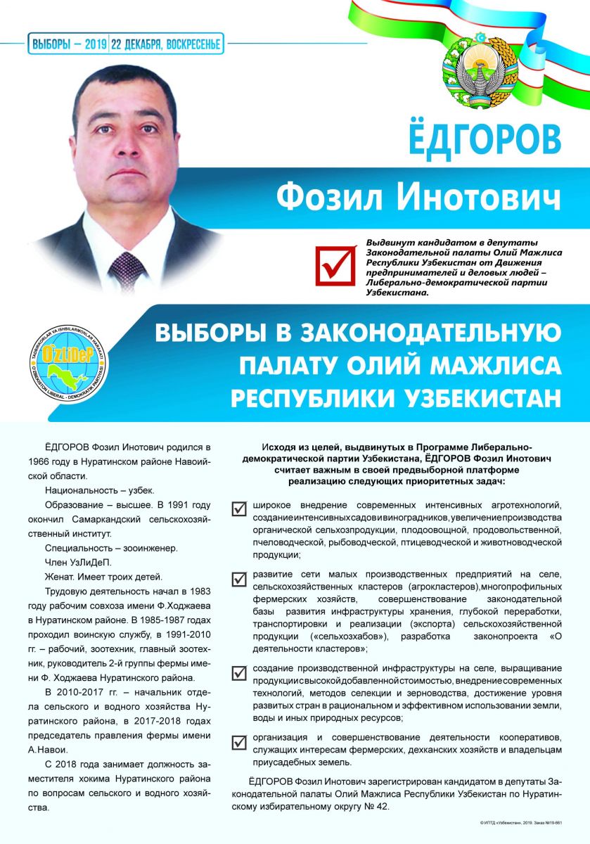 Ёдгоров Фозил Инотович