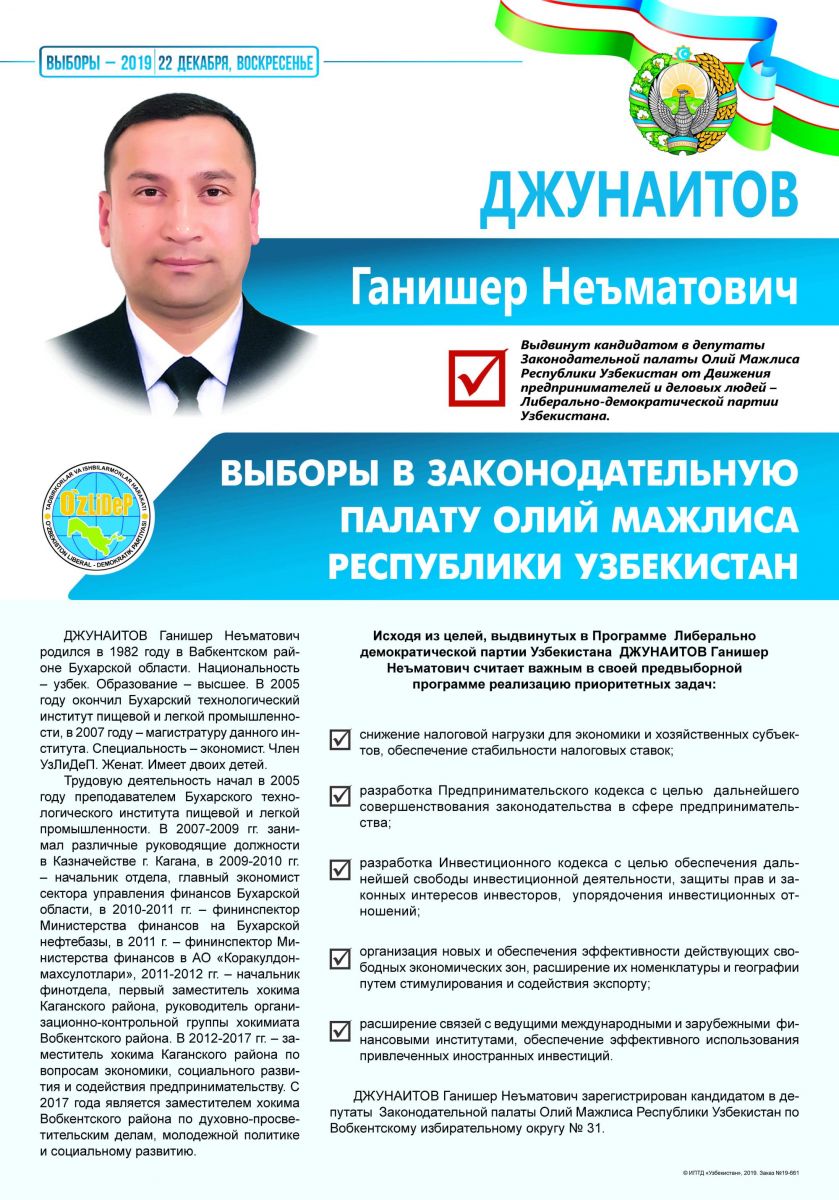 Джунаитов Ганишер Неъматович